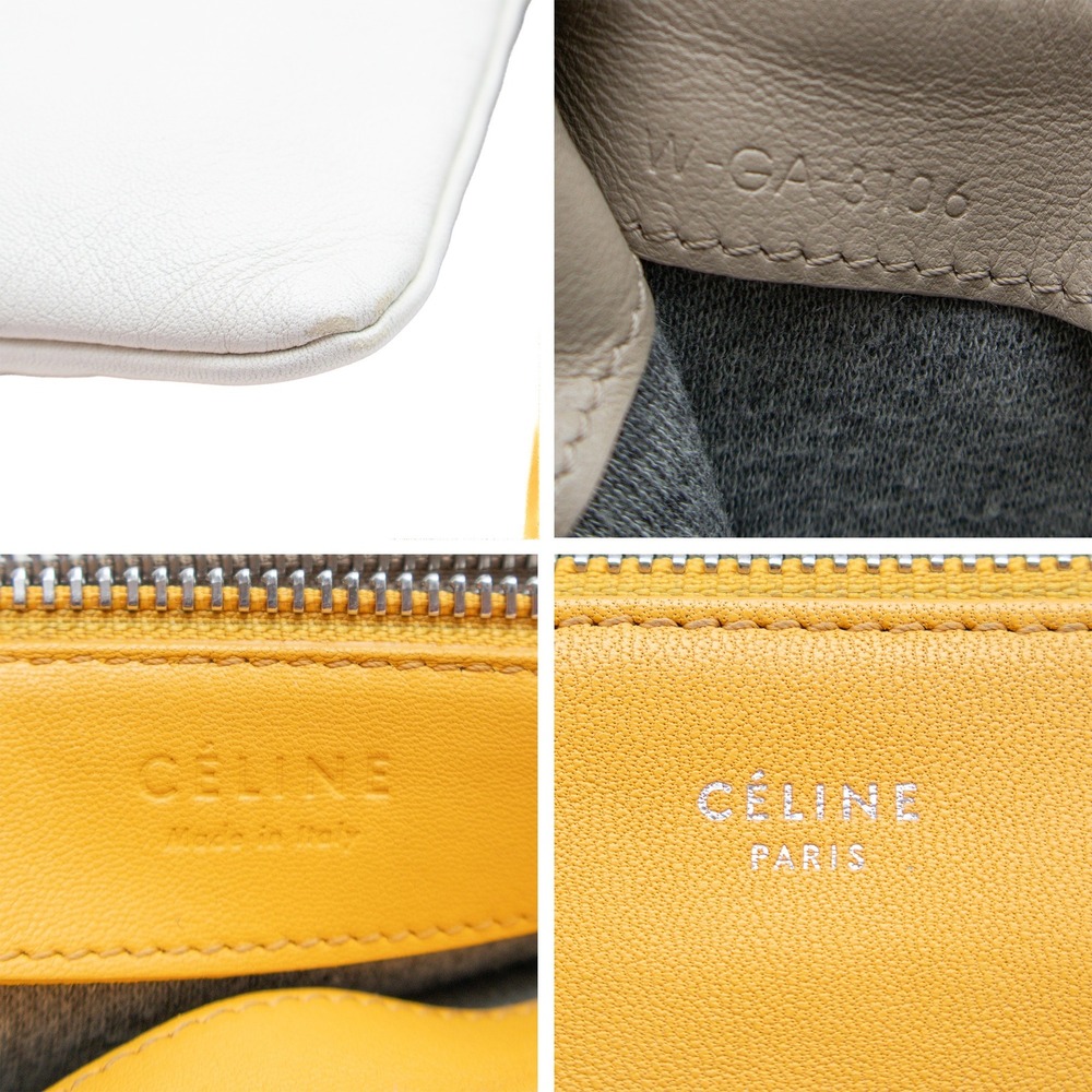 CELINE Trio Crossbody Bag Tri-Color Yellow White Taupe Leather Phoebe Philo - Picture 6 of 7